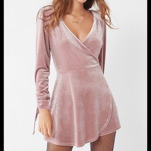 UO velvet surplice romper